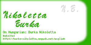 nikoletta burka business card